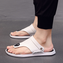 Slippers mens summer sandals mens trendy outdoor leisure summer fashion wear Korean version couple sandals and slippers mens beach flip flops
