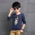 Áo thun bé trai 2018 mới thể thao Hàn Quốc chạm đáy áo trẻ em sơ mi cotton giản dị áo thun bé trai lớn áo phông sành điệu cho bé trai Áo thun