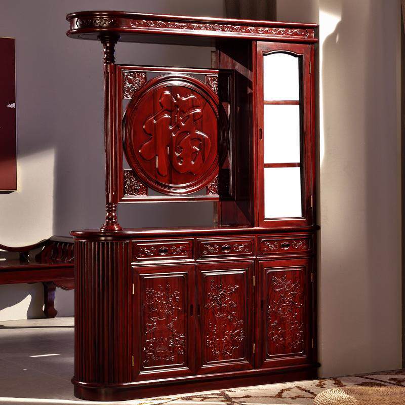 Sour branch wood partition cabinet mahogany porch cabinet solid wood wine cabinet living room multi-function storage cabinet sideboard cabinet hall cabinet