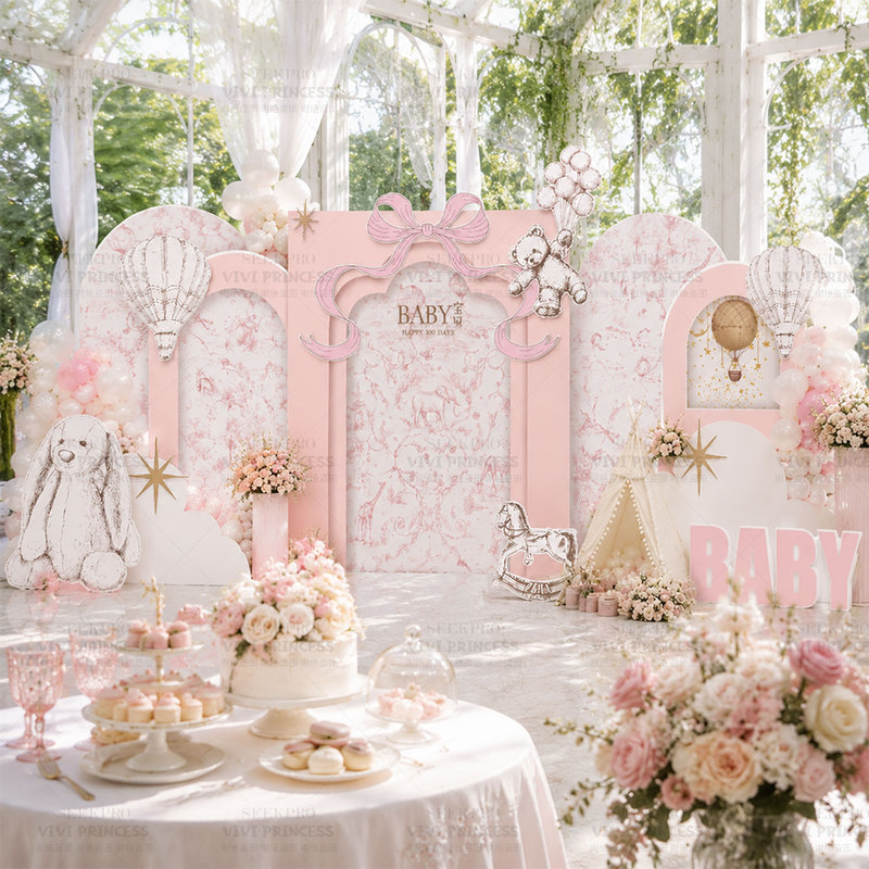 ins French Retro Pastoral Style Pink Birthday Decoration Kt Board Girl's 100-Day Banquet Sketch Cartoon Kt Board ins French Retro Pastoral Style Pink Birthday Decoration Kt Board Girl's 100-Day Banquet Sketch Cartoon Kt Board