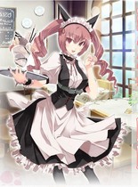 Destiny stone door Meow Meow black and white maid dress cosplay can come to map with material customization