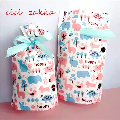 10 Cork Pockets Fresh Forest Small Animals Cork Pockets Candy Bake Kids Gift Cute Packaging Bag