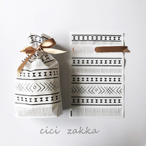 10pcs Gift Bag Black and White Simple Geometric pattern Drawstring Bag Candy Baking Bag Gift Bag Bundle Pocket