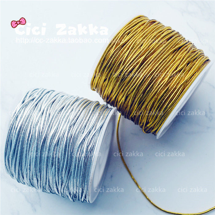 25m golden silver thin elastic rope gift wrapping belt carton candy box packing accessories tie rope