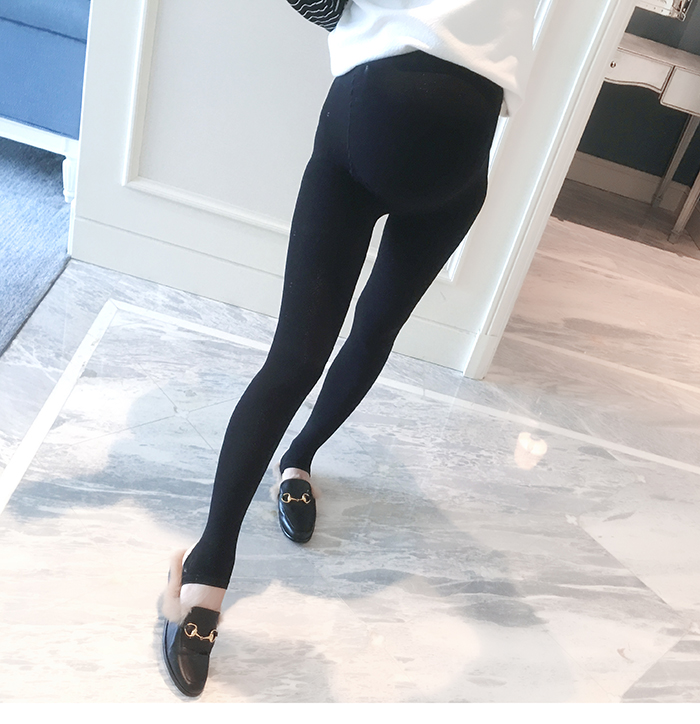 Bà bầu quần quần mùa thu dẫm lên chân bà bầu vớ quần nâng bụng hoang dã vớ mỏng thon thả quần legging đen thủy triều mẹ quan ao bau