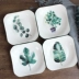 Cây xanh bộ đồ ăn bằng gốm sứ đặt bộ bàn ăn phong cách Bắc Âu kết hợp 4 người / 6 người nhà đơn giản xương Nhật Bản - Đồ ăn tối Đồ ăn tối