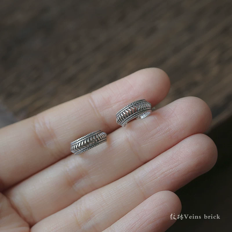 Серьги женские из чистого серебра S925, этнические ретро украшения Veinsbrick "Prajna", старинный витой дизайн