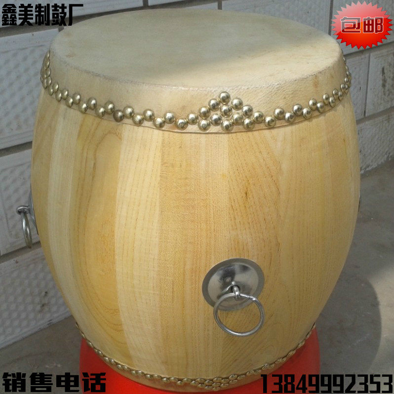 8-inch drum war drum head layer cowhide drum chunwood white stubble drum original wood color war drum high drum opera rhythm drum