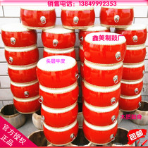 8-inch drum wooden flat drum red drum Middle drum top layer cowhide drum adult childrens performance drum dance teaching