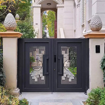 Aluminum art alloy villa courtyard small garden door rural self-built house double-opening folding electric sliding door