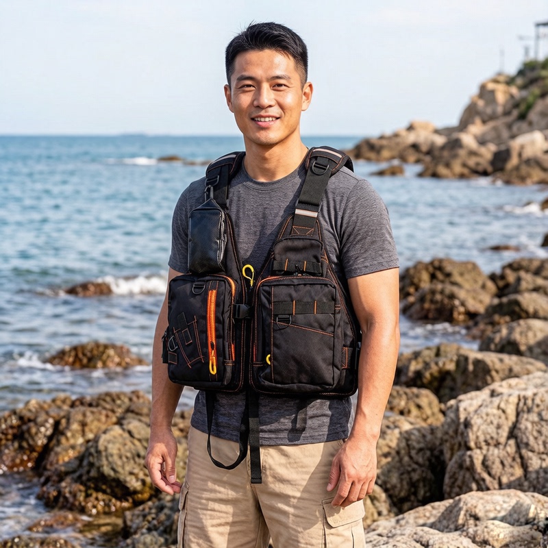 Professional Fishing Life Jacket, Suitable for Taiwan-Style Fishing, Sea Fishing, and Rock Fishing, Vest with Multiple Pockets and High Buoyancy for Adults, Suitable for Surfing