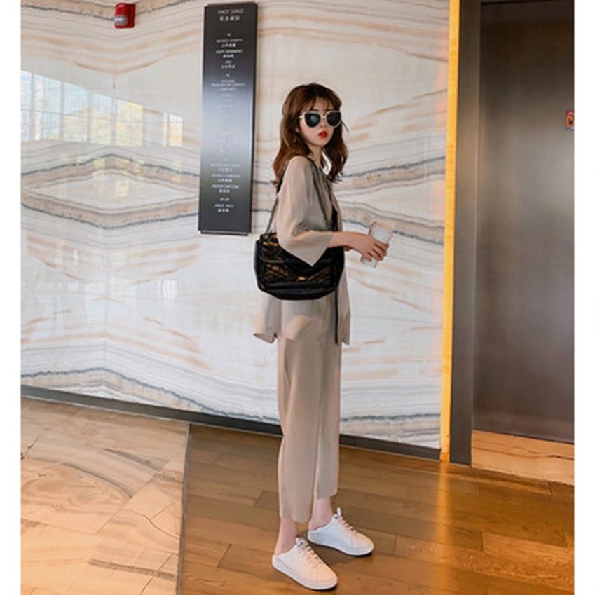 Suit suit female Korean spring and autumn leisure thin temperament thin small suit 2021 suit pants two-piece Summer Women
