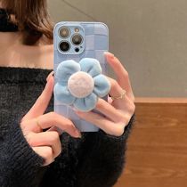 Plush flower bracket suitable for apple 13 phone shell iphone12 new 11promax full package protective sleeve XS