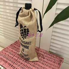 Чехол для бутылки halloween万圣节抽绳束口酒瓶衣布艺装饰酒吧派对香槟麻布红酒套