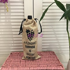 Чехол для бутылки halloween万圣节抽绳束口酒瓶衣布艺装饰酒吧派对香槟麻布红酒套