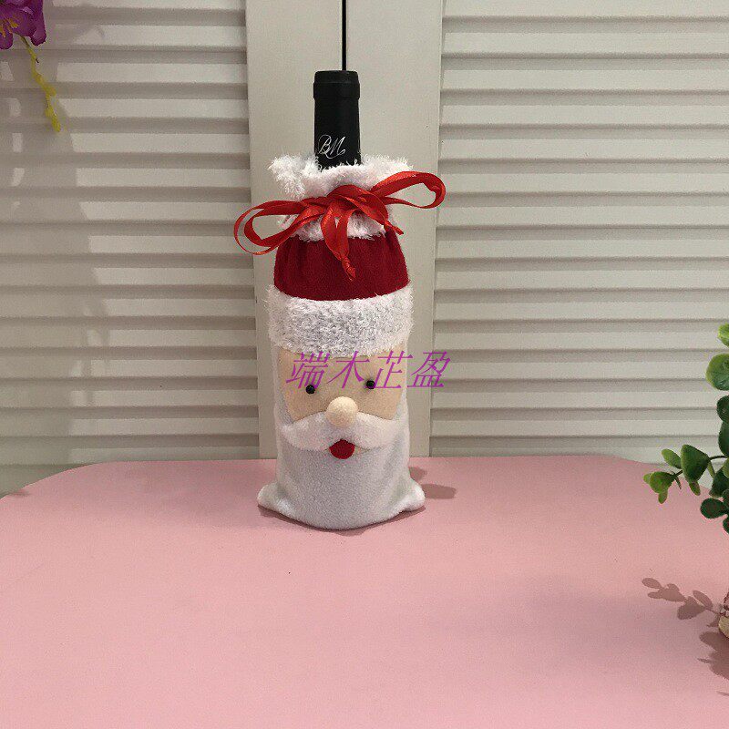 Christmas Christmas Christmas Christmas Christmas Santa Claus draws rope Wine Bottle Clothing Bar Restaurant Red Wine Jacket-Taobao
