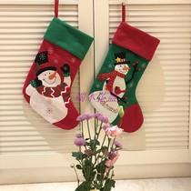 Christmas Christmas Eve embroidered snowman Christmas stockings Christmas boots bar large gift bag