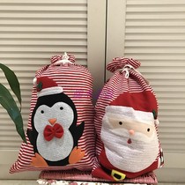 Christmas Christmas Eve Knitted Santa Claus drawstring pocket storage bag gift gift bag