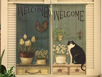 American country garden flag printing canvas vintage painting fabric decorations kindergarten hotel restaurant wall hanging