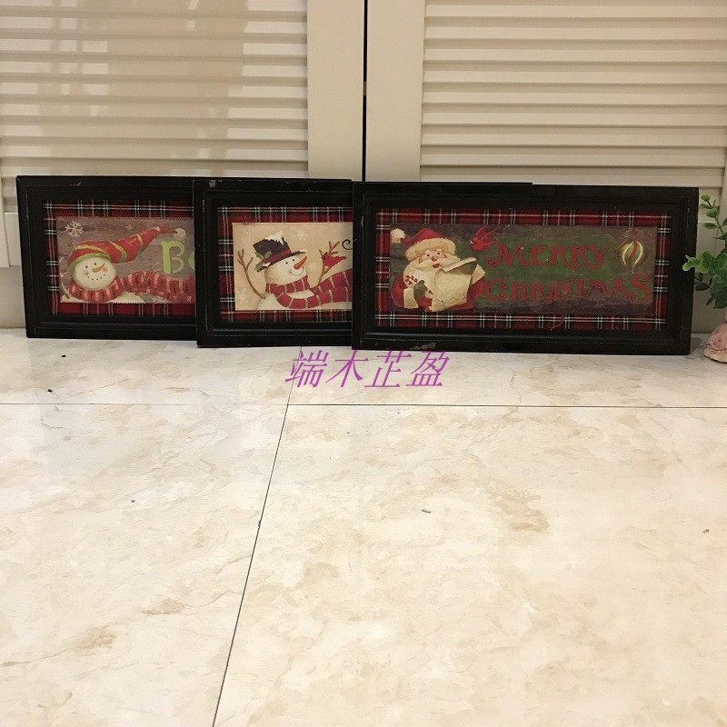 Christmas Christmas Christmas Eve retro to the old cloth Art snowman Christmas old man decorative frame cloth frame
