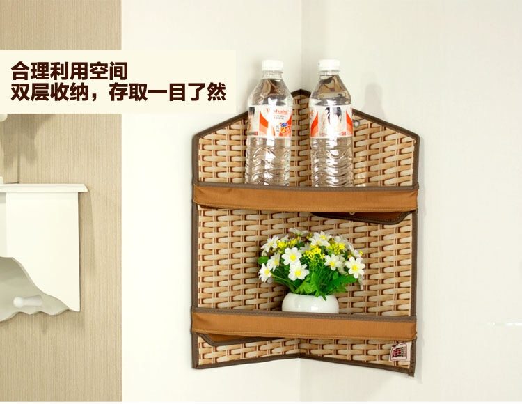 Household goods Oxford cloth foldable corner rack two-story finishing rack bathroom storage rack kitchen corner rack