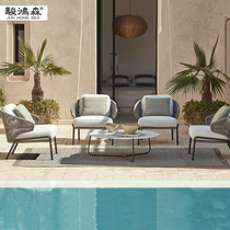 Nordic Outdoor Rattan Sofa Villa Yang Light House Garden Design Light Lavish Furnishings Rattan Furniture Rattan Sofa