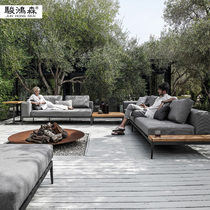 Nordic Outdoor Sofa Patio Sunscreen Waterproof Chair Leisure Combined Tea Table Terrace Outdoor Yang Light House Furniture