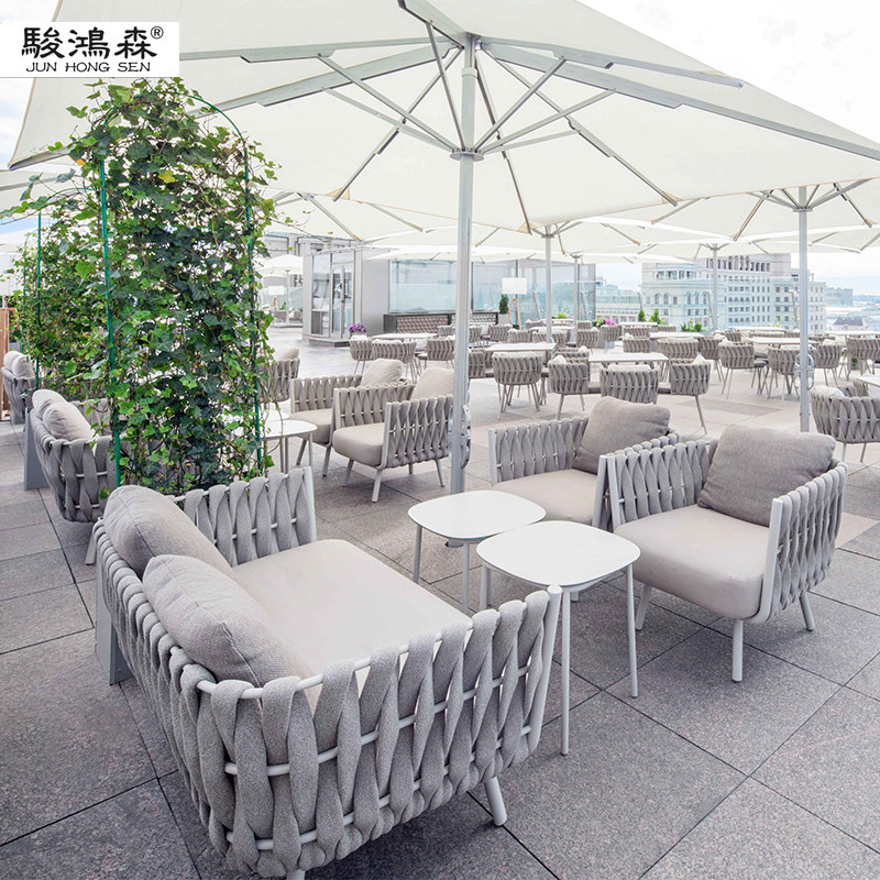 Nordic outdoor rattan chair sofa sunscreen waterproof composition Living room Leisure Balcony Rattan rattan Courtyard Terrace Furniture