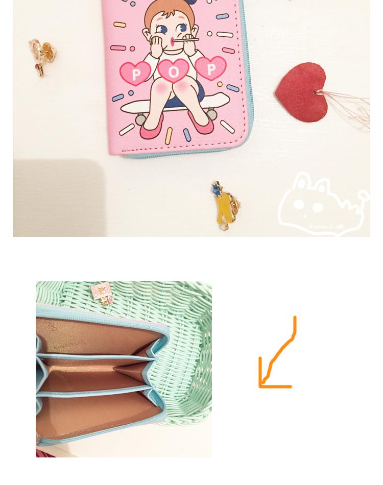 Hàn Quốc ulzzang dễ thương in phim hoạt hình pu túi tiền xu thẻ sinh viên mềm em gái dây kéo ví mini coin ví sen