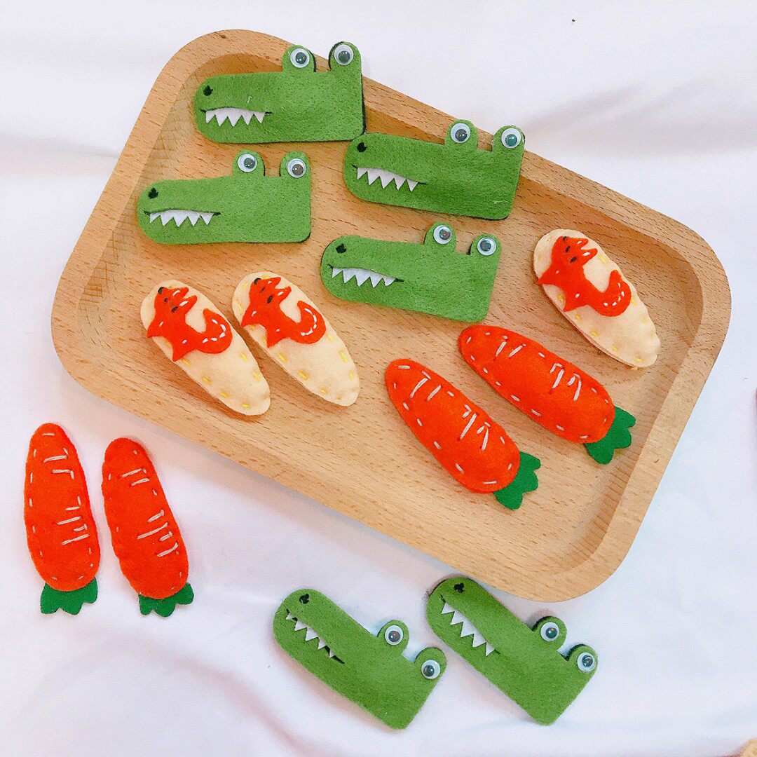 Cute cartoon small animal headdress female hairpin felt clip BB clip springboard clip Soft sister hairpin edge clip Bangs clip