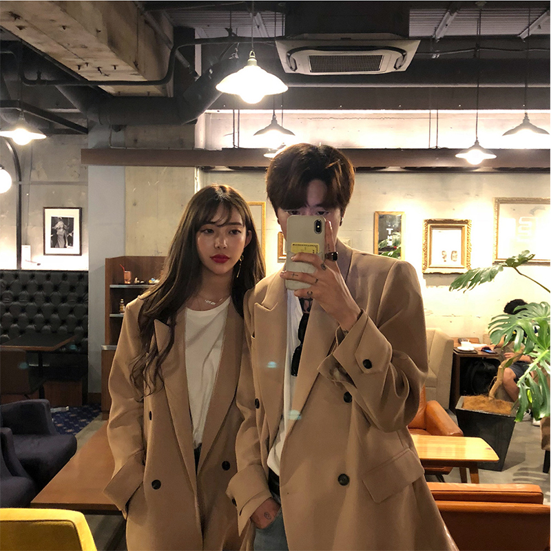 High-end design sense Korean version ins casual ruffian handsome suit jacket male light familiar style couple suit student wear loose