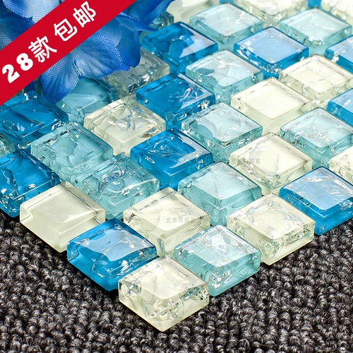 Голубая хрустальная стеклянная ледяная мозаика