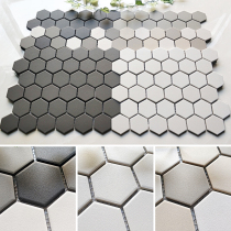 Morandi simple matt all-over hexagonal ceramic mosaic kitchen bathroom tile bar balcony background wall
