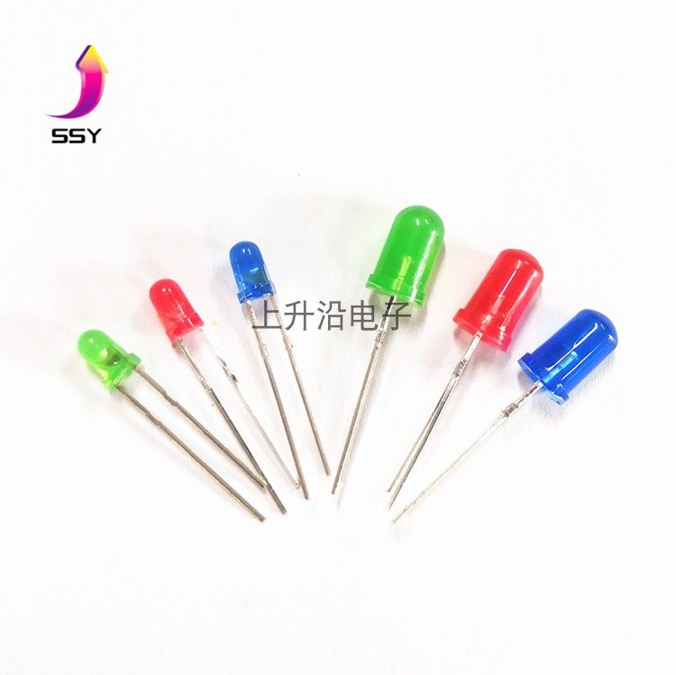 3MM 3MM 5MM blue hair blue red haired green hair green hair yellow hair yellow F3 F5LED round light LED light short foot