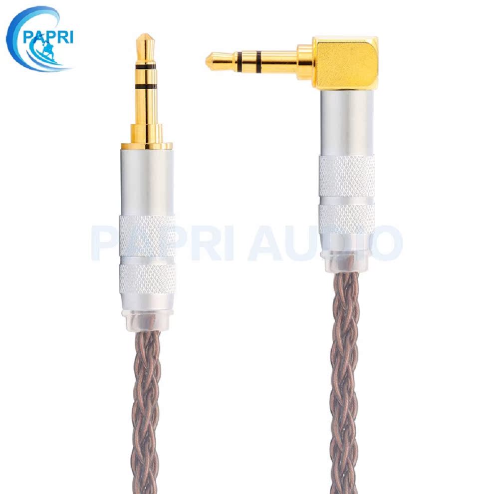 PAPRI GR01 7N single crystal copper 3 5MM pair recording line AUX car audio signal line 8 strands braided