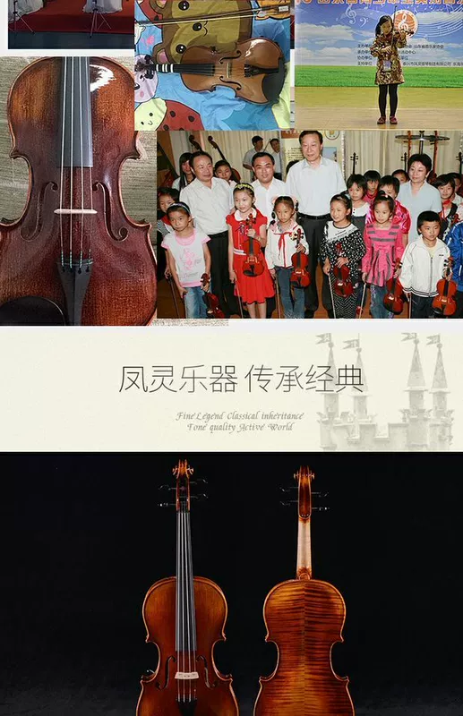 Feng Ling chính hãng FLV4113 chơi đàn violin hoa văn cao su được sấy khô tự nhiên trong hơn 10 năm nhạc cụ - Nhạc cụ phương Tây