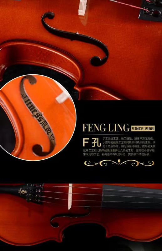 Feng Ling đích thực khô tự nhiên trong hơn 3 năm nhúng tay bằng gỗ gụ violon rắn nhạc cụ FLV1116 cho người mới bắt đầu - Nhạc cụ phương Tây