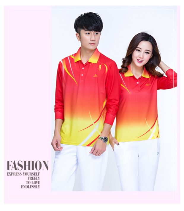 Jinguan Thể thao mùa xuân và mùa thu khô nhanh Áo thun dài tay nữ Nam Thể dục nhịp điệu trung niên Thể thao Quần áo thể thao vuông cỡ lớn - Thể thao sau set đồ thể thao nữ