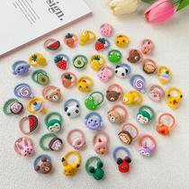 Children za hair rubber gluten wool head rope baby girl hair ring no injury hair little sign elastic good princess headwear