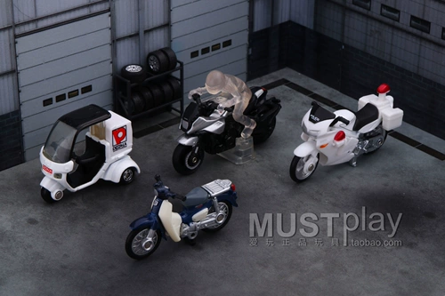 Takara tomy, honda, полицейская машина, велосипед, трехколесный мотоцикл, легкосплавный автомобиль, модели автомобилей, игрушка