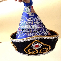 Minority Mongolian hat men mens performance Womens hat stage adult tide performance headdress Blue
