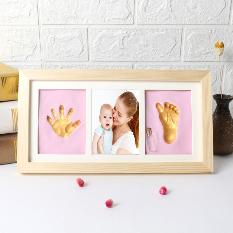 Newborn Baby Hand Footprints Model Baby Hand Printed Footprints Imprinted Mud Small Foot Girl Imprint Full Moon Mementos Hand Footprints