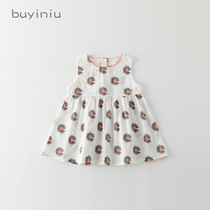 Girl dress cloth girl 2021 new baby Summer thin princess dress children Foreign style vest skirt