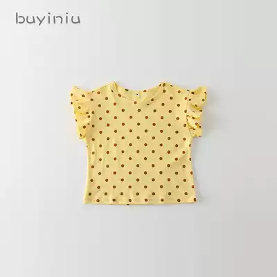 Children's short-sleeved T-shirt cloth girl Summer Girl foreign polo point coat Korean version of baby Net Red children's clothing princess style