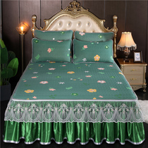  Thai latex bed skirt mat three-piece thickened air conditioning ice silk mat can be machine washed and disassembled in summer 1 5 1 8m