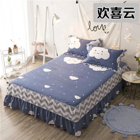 Khăn trải giường bằng vải bông trải giường đơn mảnh chăn bông chống trượt đôi bụi che phủ Simmons bảo vệ 1,8m2.0 mét