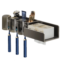 Toothbrush rack without punching gun ash bathroom mouthwash cup toothbrush cup storage wall-mounted toothbrush rack 3306
