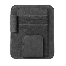 Alcantara car sun visor storage receipt box car glasses holder card bag set multi-functional sunglasses holder