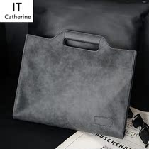 Hong Kong IT Catherine2022 years genuine leather handbag single shoulder bag briefcase file package retro hand carrying bag
