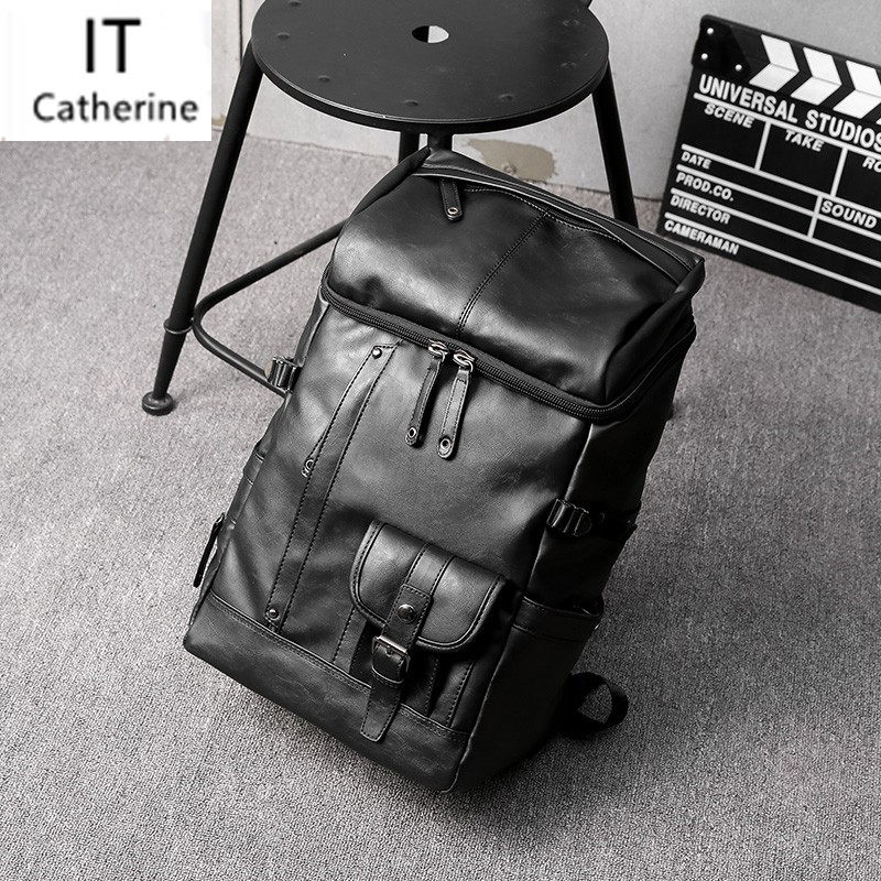 Hong Kong Multi-Pocket Genuine Leather Rear Shoulder Bag Han Edition Men's Bag Casual Computer Bag Large Capacity Cow Leather Outdoor Travel Bag Tide